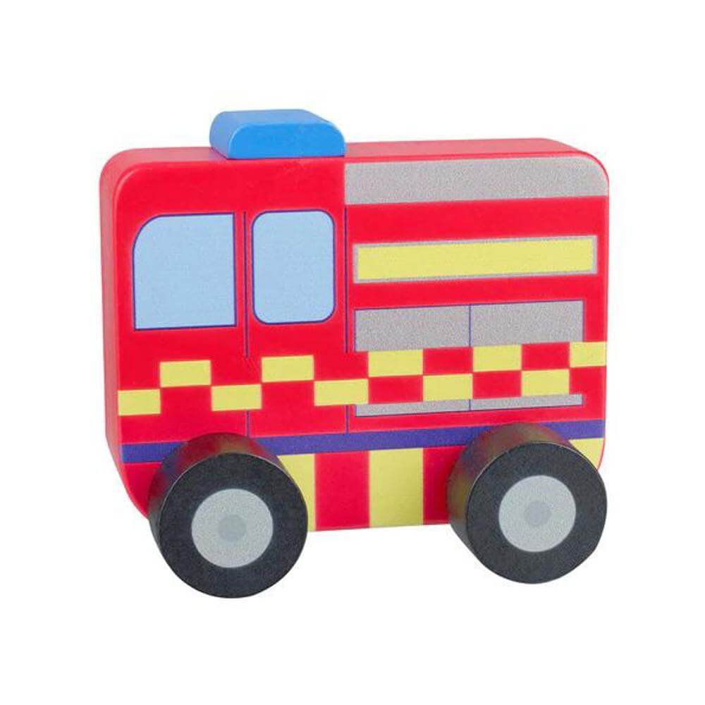 Orange Tree Toys Fire Engine Push Toy